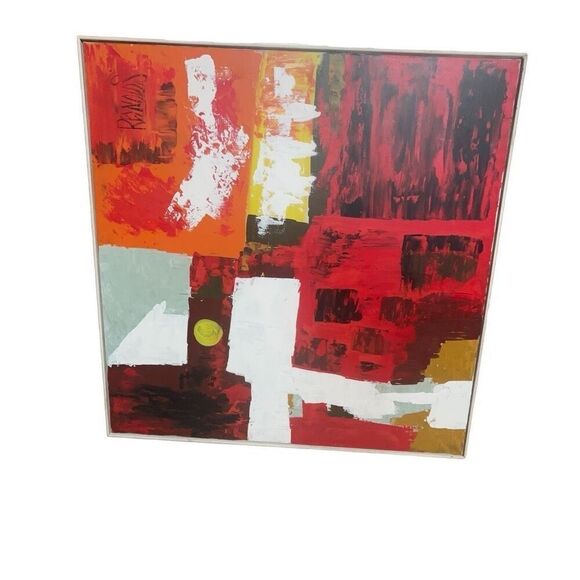 Vintage Original Lee Reynolds Signed Abstract Oil Painting on Canvas. 1960-1967 - Picture 6 of 7